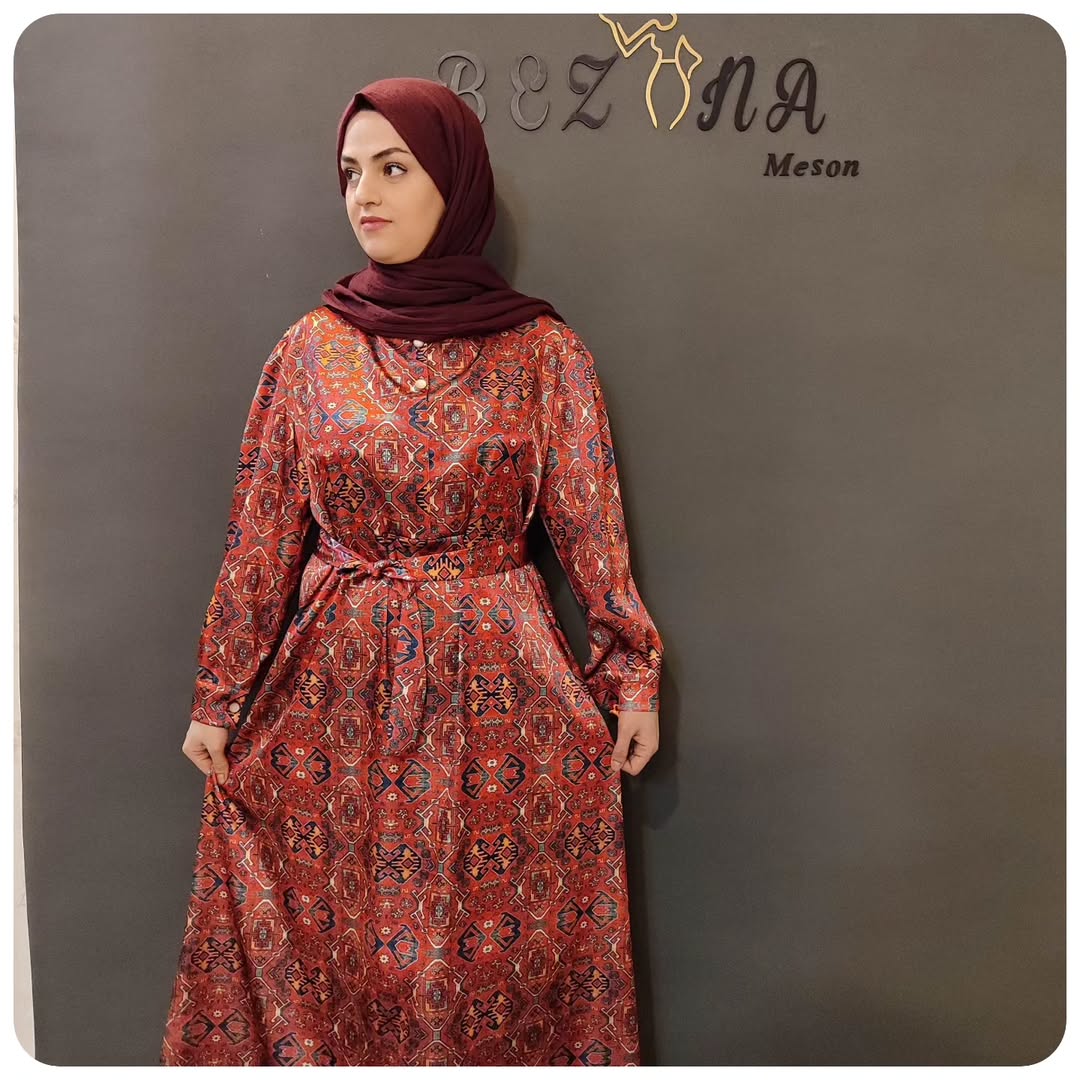 پیراهن زنانه چهارفصل مزون بژنا ساتن سیلک